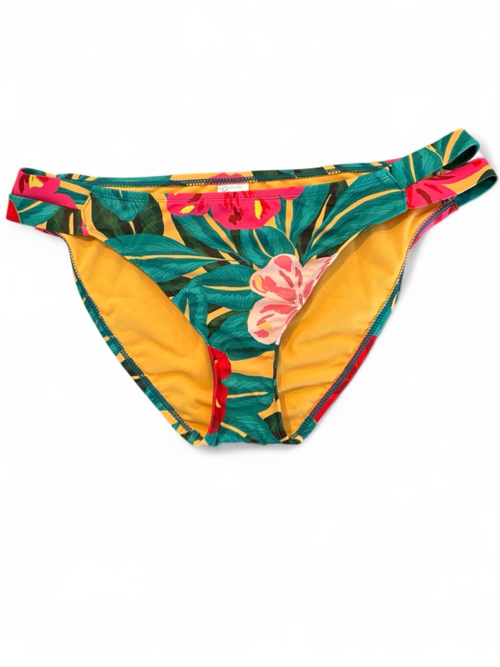 Kona Sol Tropical Floral Bikini Bottoms Size Large Hawaiian Print